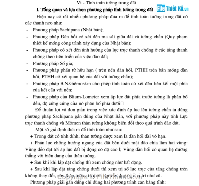 File thiết kế Tính toán tường chắn trong đất được chia sẻ trên file thiết kế có thuyết minh cụ thể